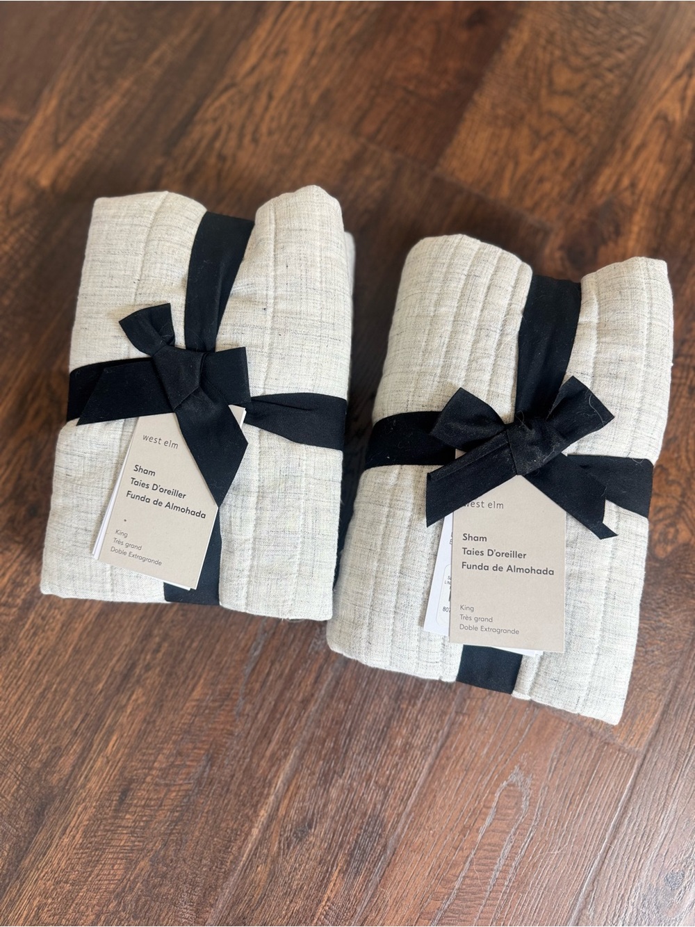 West Elm Flax Linen King Sham Pair Set of 2 in Natural